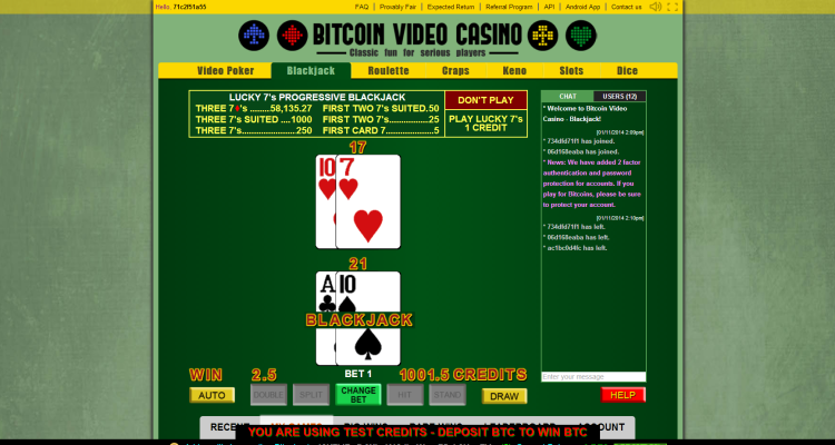 Bitcoin Blackjack   Bitcoin Video Casino